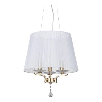 Ideal Lux - Krištáľový luster na lanku PEGASO 3xE14/28W/230V pr. 40 cm zlatá