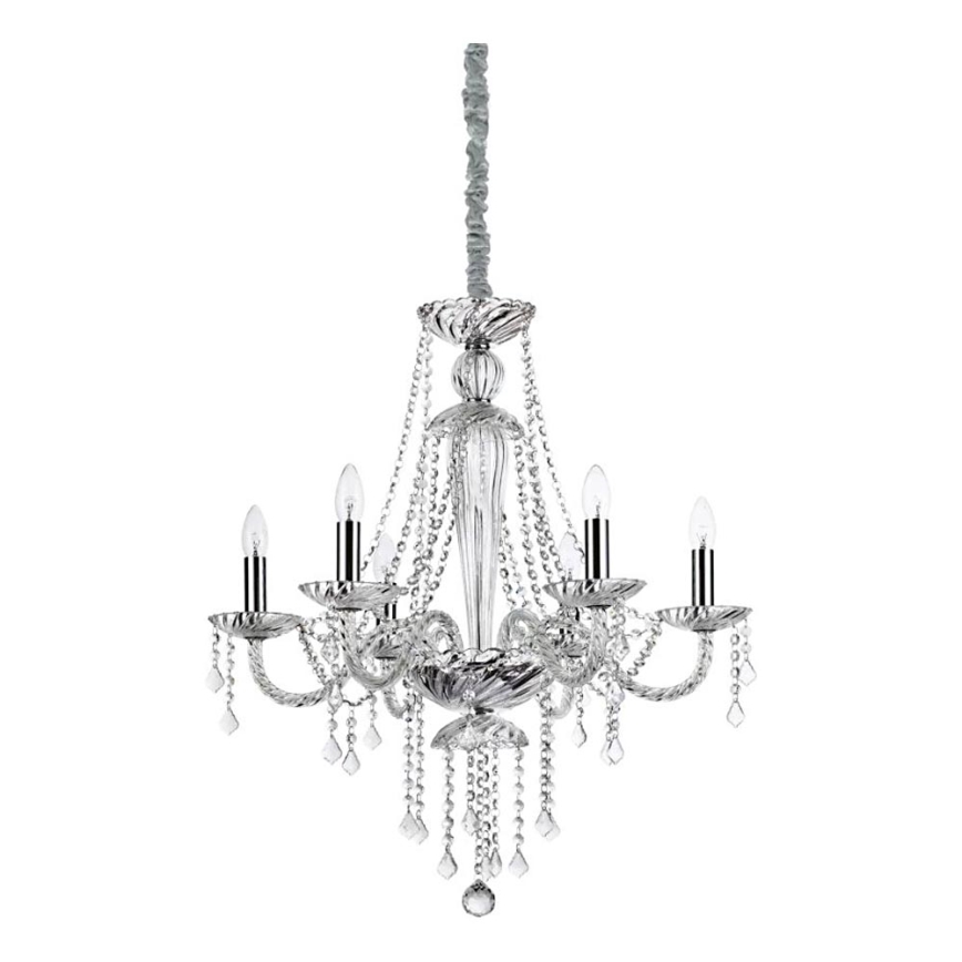Ideal Lux - Krištáľový luster na reťazi AMADEUS 6xE14/40W/230V pr. 67 cm číra