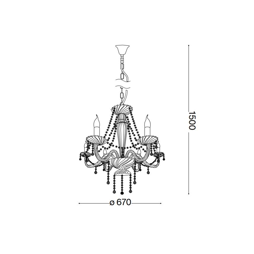 Ideal Lux - Krištáľový luster na reťazi AMADEUS 6xE14/40W/230V pr. 67 cm číra