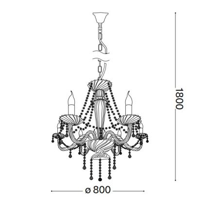 Ideal Lux - Krištáľový luster na reťazi AMADEUS 8xE14/40W/230V pr. 80 cm číra
