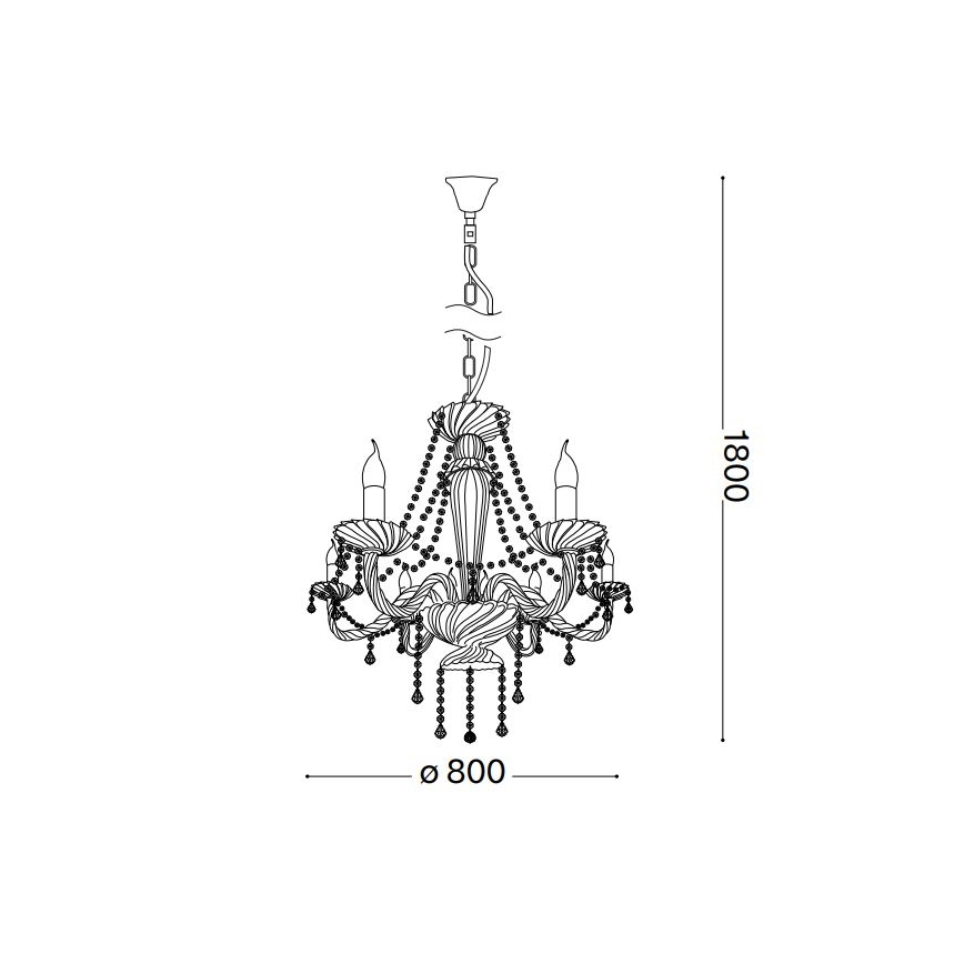 Ideal Lux - Krištáľový luster na reťazi AMADEUS 8xE14/40W/230V pr. 80 cm číra