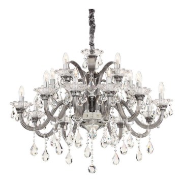 Ideal Lux - Krištáľový luster na reťazi COLOSSAL 15xE14/40W/230V pr. 95 cm šedá/lesklý chróm