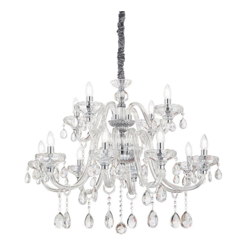 Ideal Lux - Krištáľový luster na reťazi CONTINENTAL 12xE14/40W/230V pr. 86 cm číra