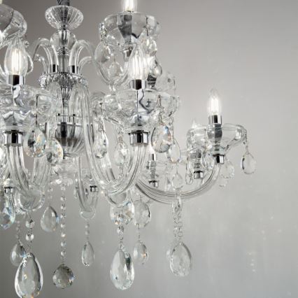 Ideal Lux - Krištáľový luster na reťazi CONTINENTAL 12xE14/40W/230V pr. 86 cm číra