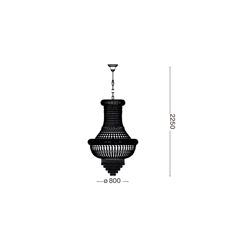 Ideal Lux - Krištáľový luster na reťazi DUBAI 24xE14/28W/230V pr. 80 cm zlatá