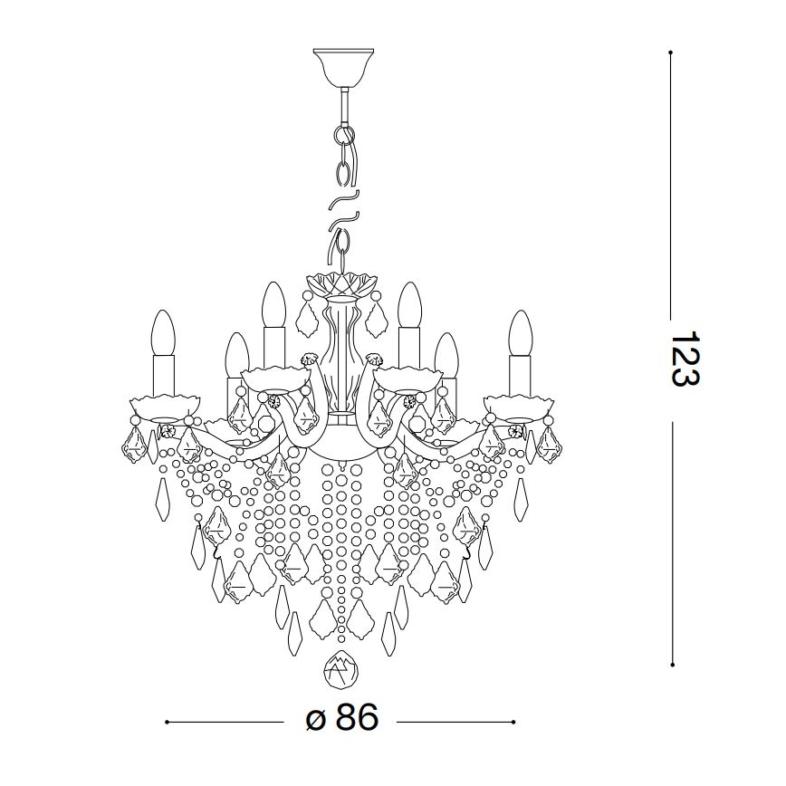 Ideal Lux - Krištáľový luster na reťazi FLORIAN 18xE14/40W/230V pr. 86 cm číra