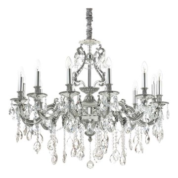 Ideal Lux - Krištáľový luster na reťazi GIOCONDA 12xE14/40W/230V pr. 90 cm strieborná