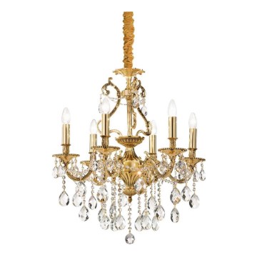 Ideal Lux - Krištáľový luster na reťazi GIOCONDA 6xE14/40W/230V pr. 62 cm zlatá