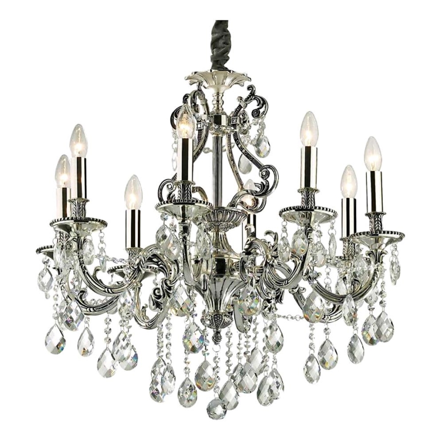 Ideal Lux - Krištáľový luster na reťazi GIOCONDA 8xE14/40W/230V pr. 73 cm strieborná
