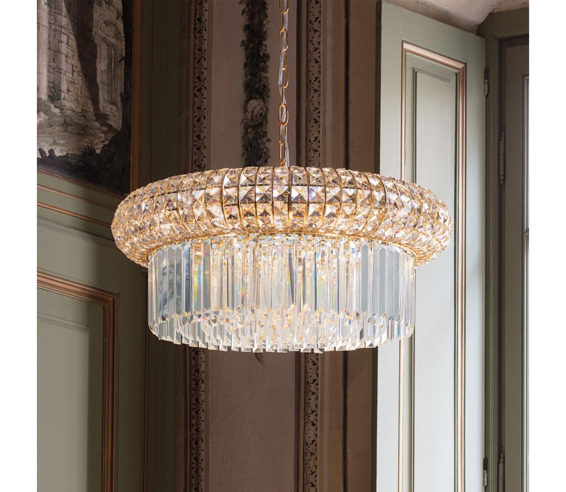 Ideal Lux Ideal Lux - Krištáľový luster na reťazi NABUCCO 12xE14/40W/230V pr. 60 cm zlatá