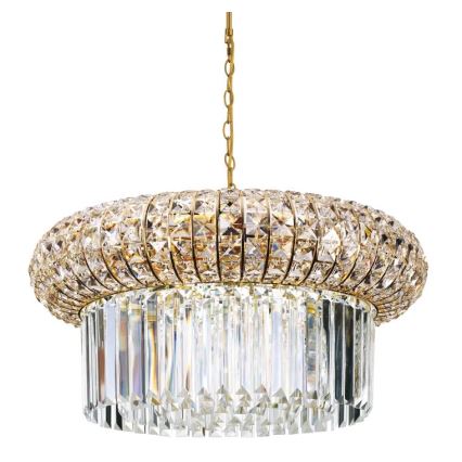 Ideal Lux - Krištáľový luster na reťazi NABUCCO 12xE14/40W/230V pr. 60 cm zlatá