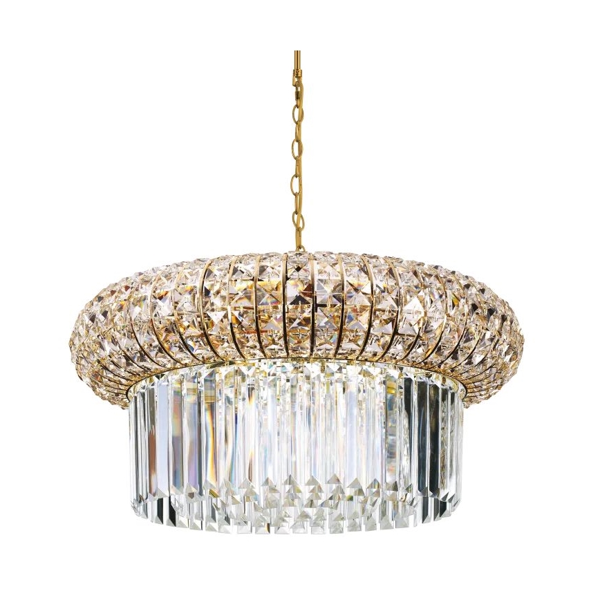 Ideal Lux - Krištáľový luster na reťazi NABUCCO 12xE14/40W/230V pr. 60 cm zlatá