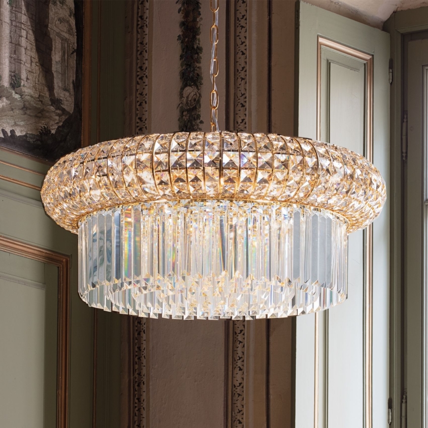 Ideal Lux - Krištáľový luster na reťazi NABUCCO 16xE14/40W/230V pr. 70 cm zlatá