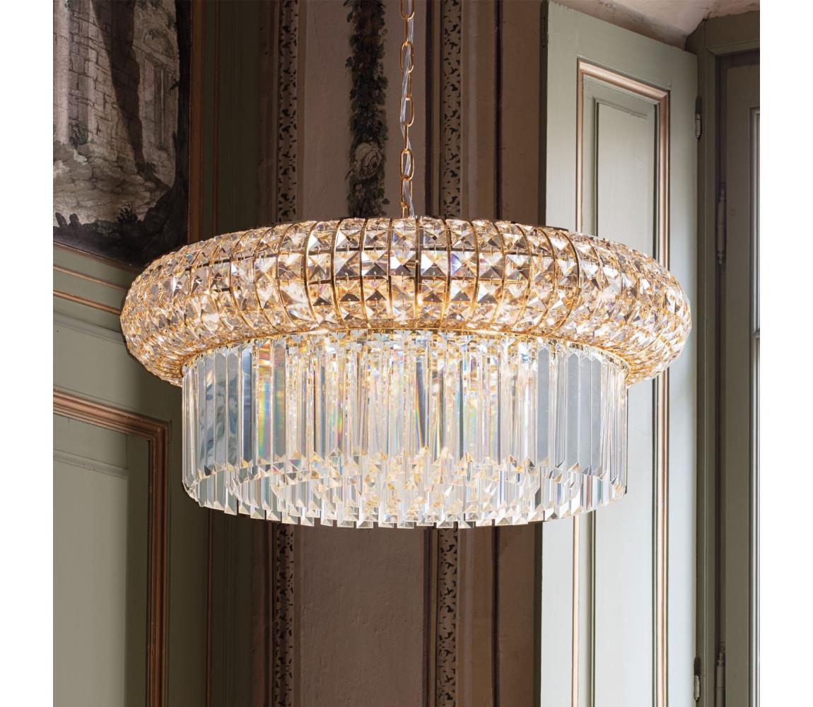 Ideal Lux Ideal Lux - Krištáľový luster na reťazi NABUCCO 16xE14/40W/230V pr. 70 cm zlatá