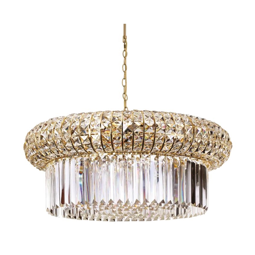 Ideal Lux - Krištáľový luster na reťazi NABUCCO 16xE14/40W/230V pr. 70 cm zlatá