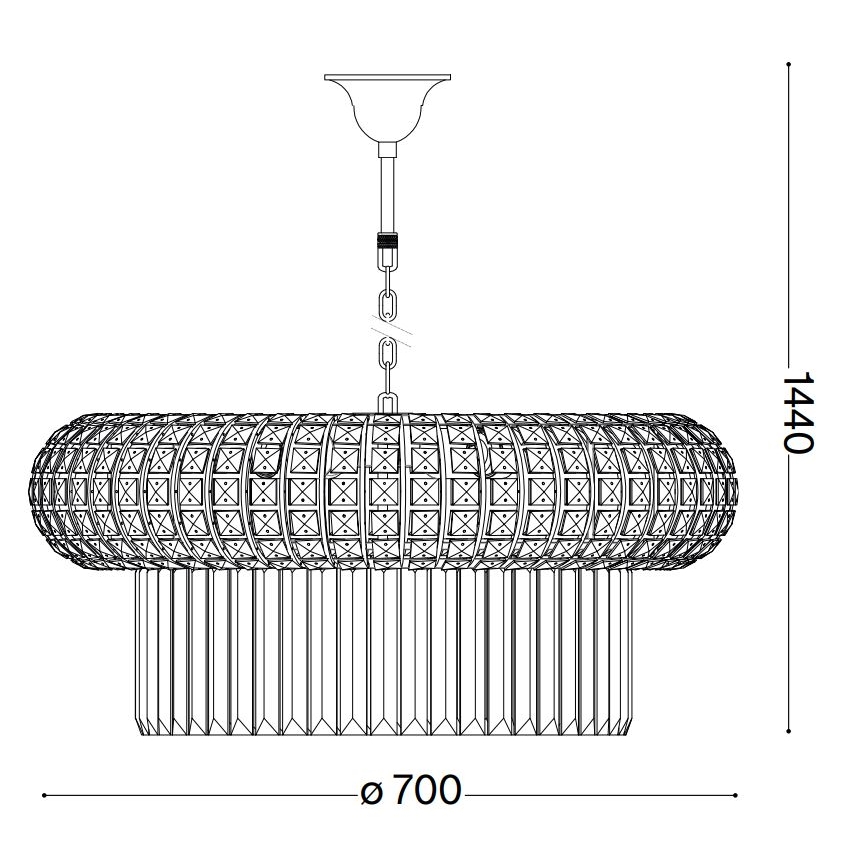 Ideal Lux - Krištáľový luster na reťazi NABUCCO 16xE14/40W/230V pr. 70 cm zlatá