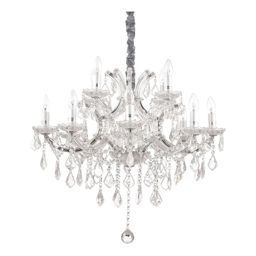 Ideal Lux - Krištáľový luster na reťazi NAPOLEON 12xE14/40W/230V pr. 74 cm lesklý chróm