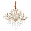Ideal Lux - Krištáľový luster na reťazi NAPOLEON 12xE14/40W/230V pr. 74 cm zlatá