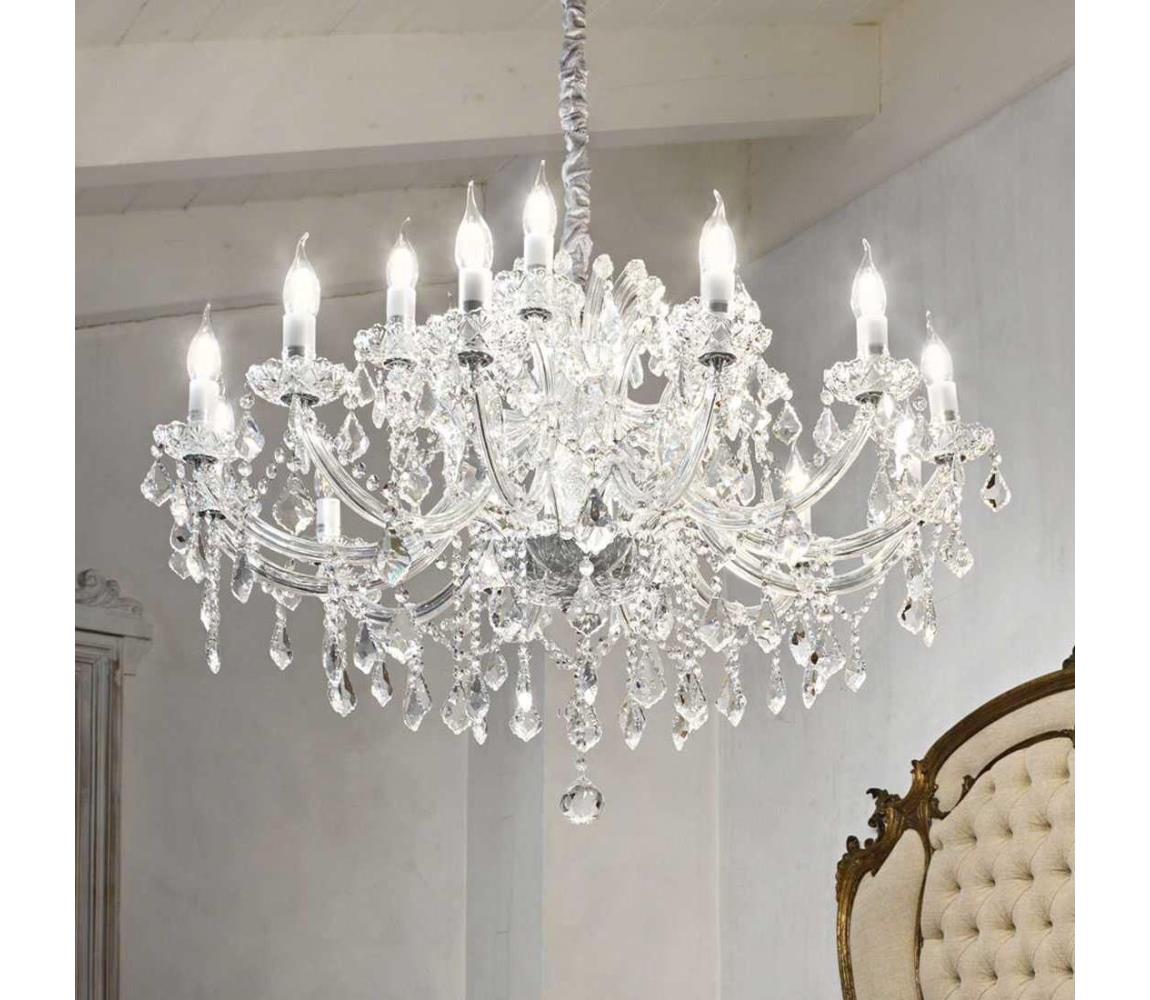 Ideal Lux Ideal Lux - Krištáľový luster na reťazi NAPOLEON 18xE14/40W/230V pr. 96 cm chróm