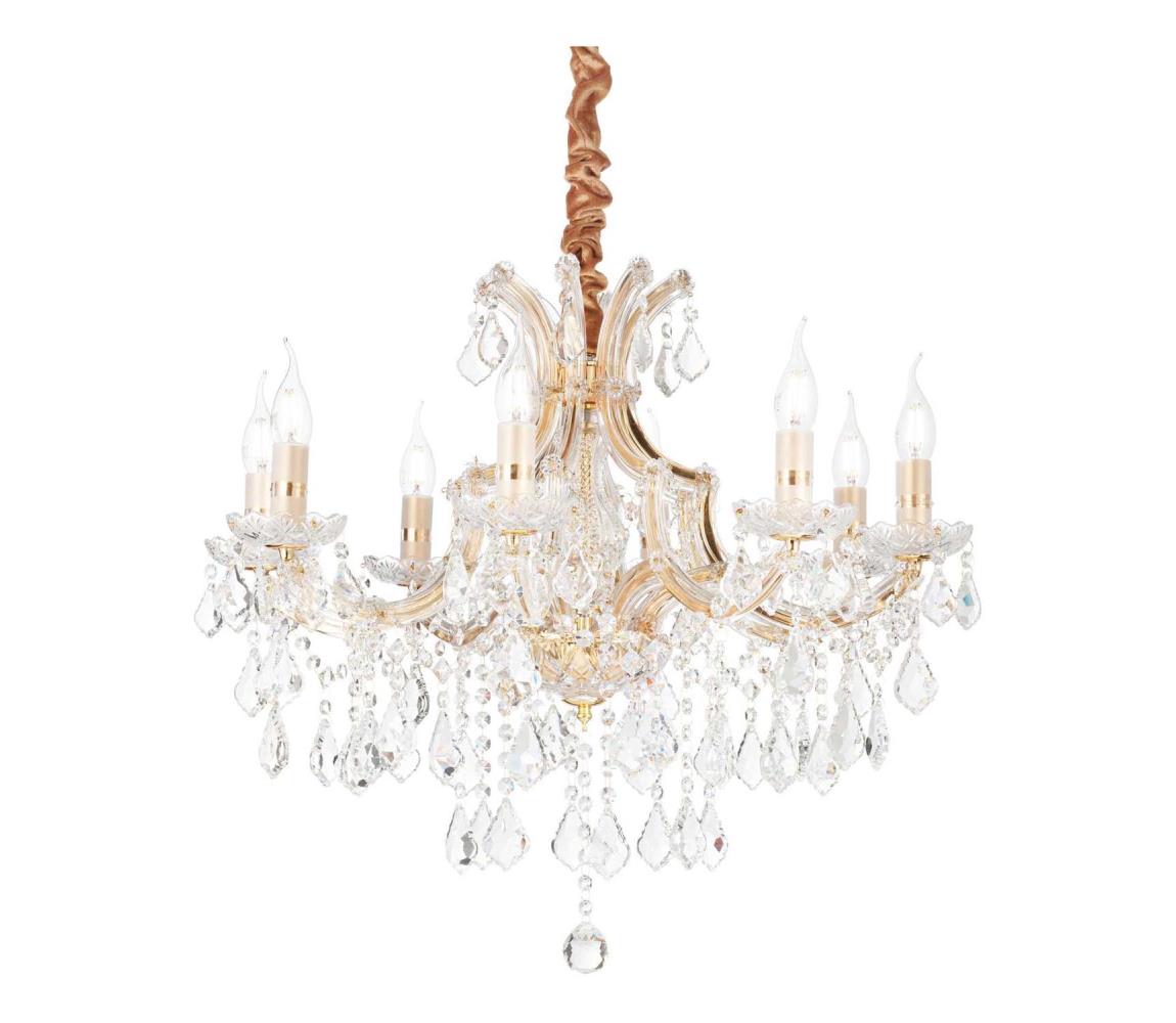 Ideal Lux Ideal Lux - Krištáľový luster na reťazi NAPOLEON 8xE14/40W/230V pr. 67 cm zlatá