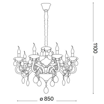 Ideal Lux - Krištáľový luster na reťazi NEGRESCO 10xE14/28W/230V pr. 85 cm číra