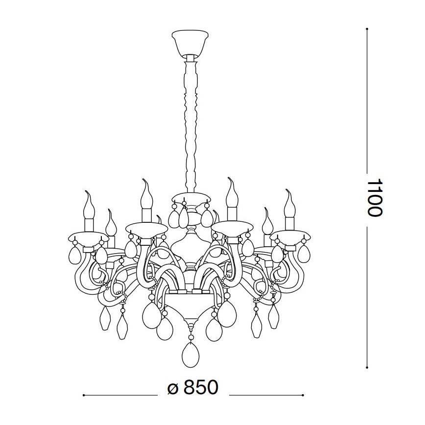 Ideal Lux - Krištáľový luster na reťazi NEGRESCO 10xE14/28W/230V pr. 85 cm číra