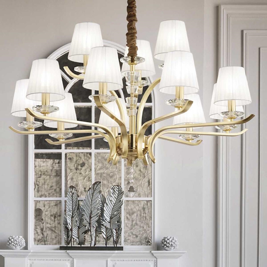 Ideal Lux - Krištáľový luster na reťazi PEGASO 12xE14/28W/230V pr. 102 cm zlatá