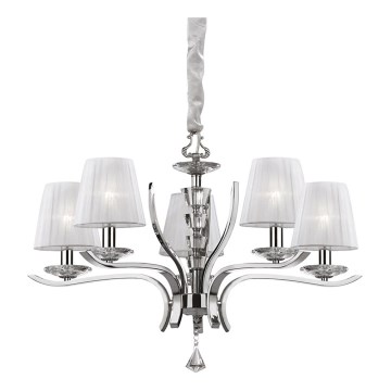 Ideal Lux - Krištáľový luster na reťazi PEGASO 5xE14/28W/230V pr. 72 cm lesklý chróm