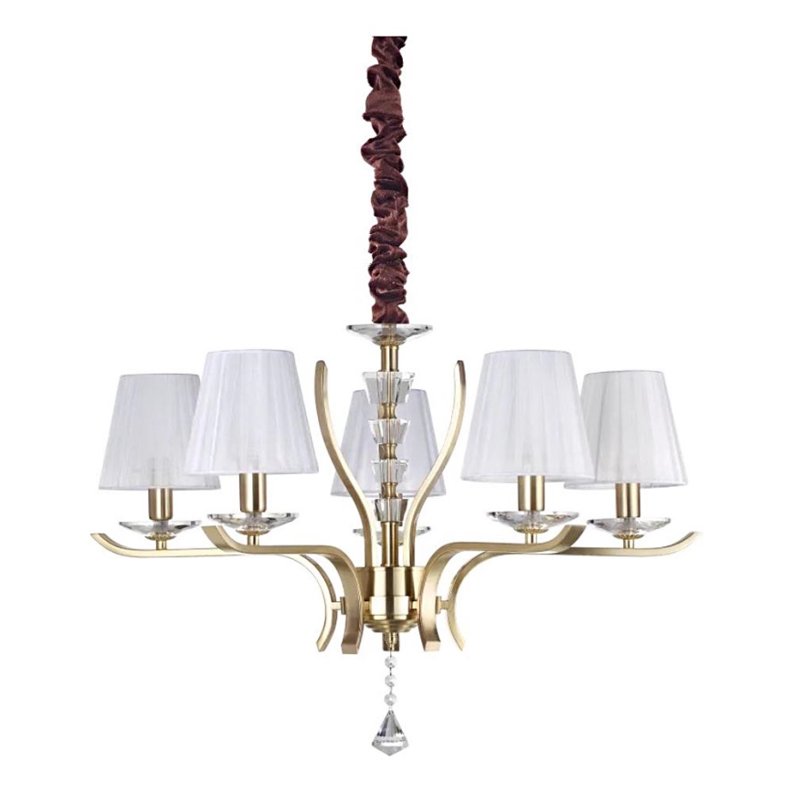 Ideal Lux - Krištáľový luster na reťazi PEGASO 5xE14/28W/230V pr. 72 cm zlatá
