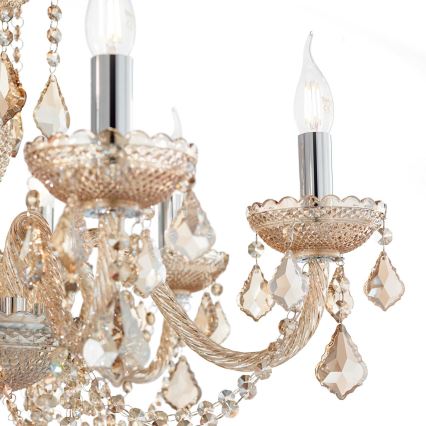 Ideal Lux - Krištáľový luster na reťazi ROSE 8xE14/40W/230V pr. 78 cm béžová