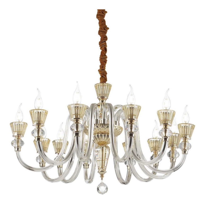 Ideal Lux - Krištáľový luster na reťazi STRAUSS 12xE14/40W/230V pr. 84,5 cm mosadz