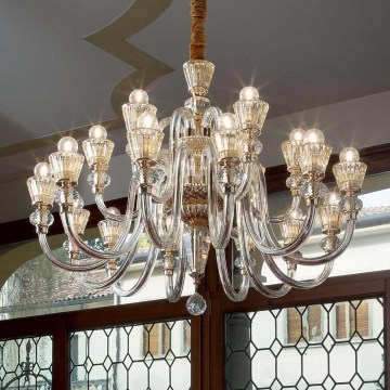 Ideal Lux - Krištáľový luster na reťazi STRAUSS 18xE14/40W/230V pr. 85 cm mosadz