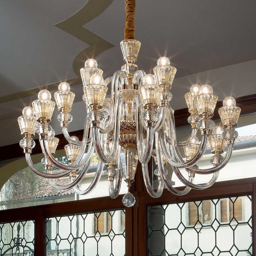 Ideal Lux - Krištáľový luster na reťazi STRAUSS 18xE14/40W/230V pr. 85 cm mosadz