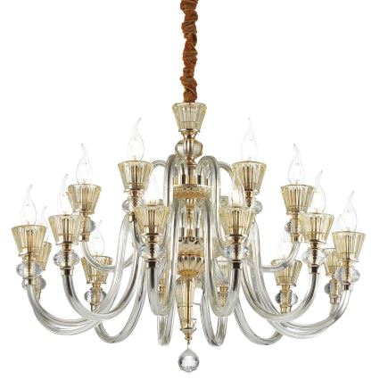 Ideal Lux - Krištáľový luster na reťazi STRAUSS 18xE14/40W/230V pr. 85 cm mosadz