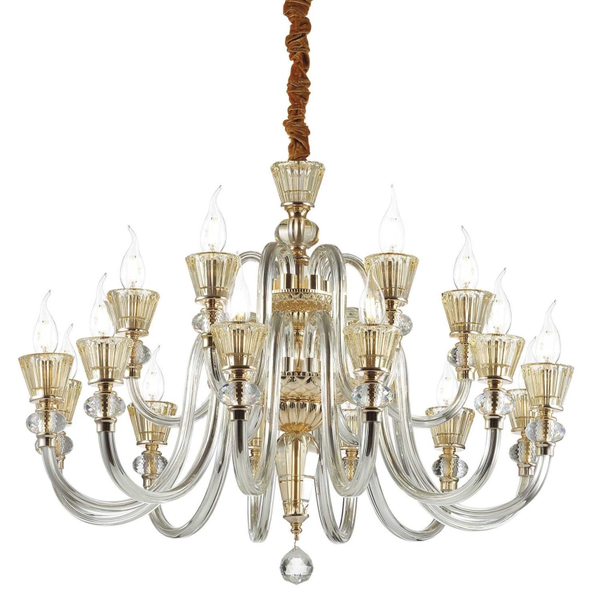 Ideal Lux - Krištáľový luster na reťazi STRAUSS 18xE14/40W/230V pr. 85 cm mosadz