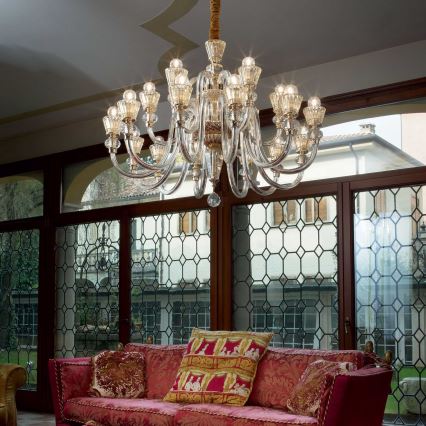 Ideal Lux - Krištáľový luster na reťazi STRAUSS 18xE14/40W/230V pr. 85 cm mosadz