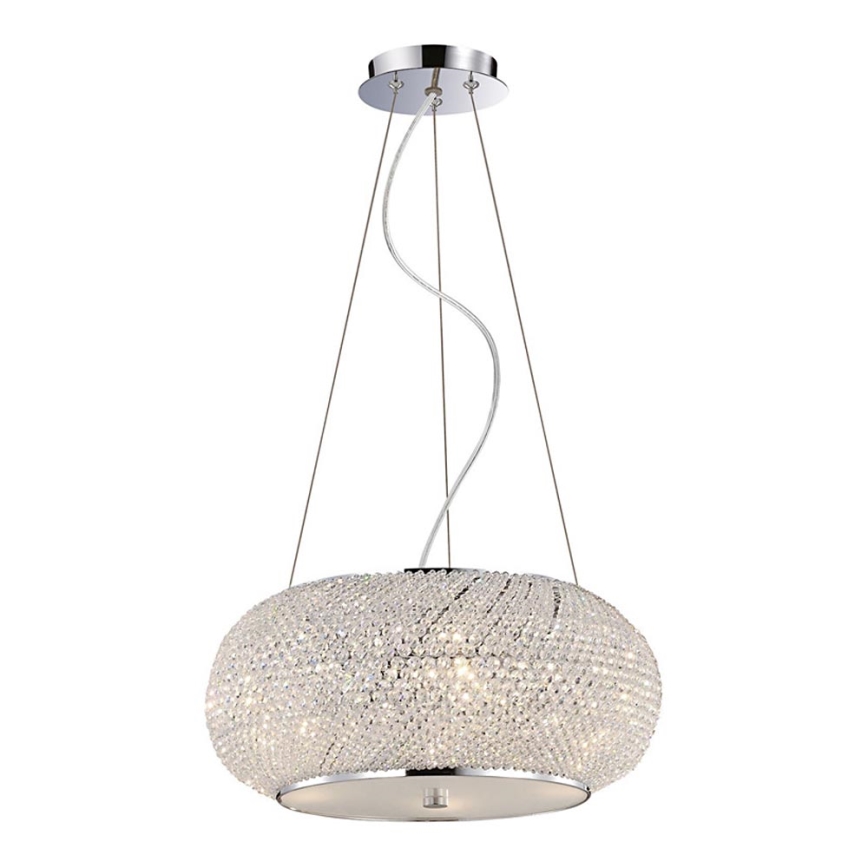 Ideal Lux - Krištáľový luster PASHA 10xE14/40W/230V pr. 55 cm lesklý chróm