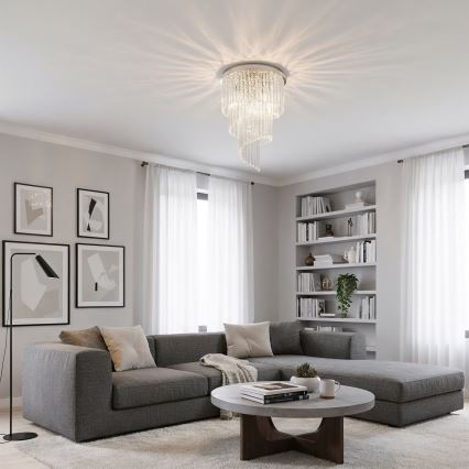 Ideal Lux - Krištáľový prisadený luster CARLTON 12xE14/40W/230V lesklý chróm