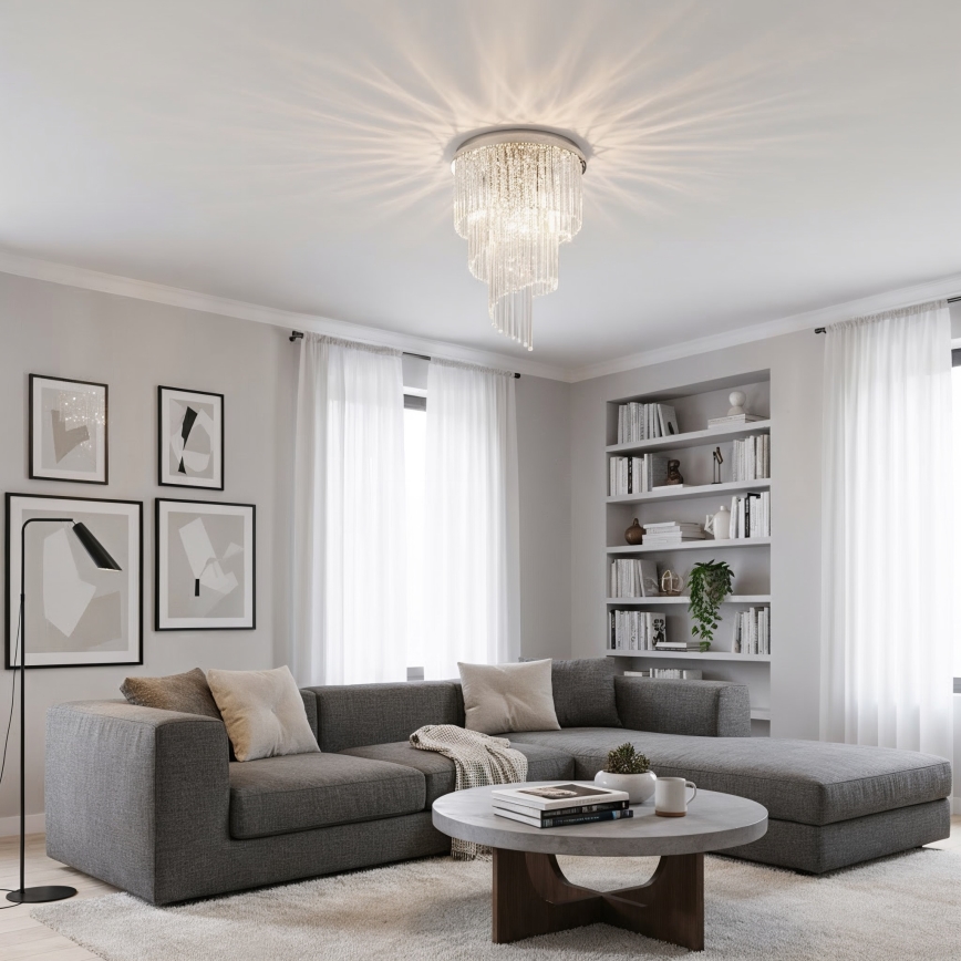 Ideal Lux - Krištáľový prisadený luster CARLTON 12xE14/40W/230V lesklý chróm