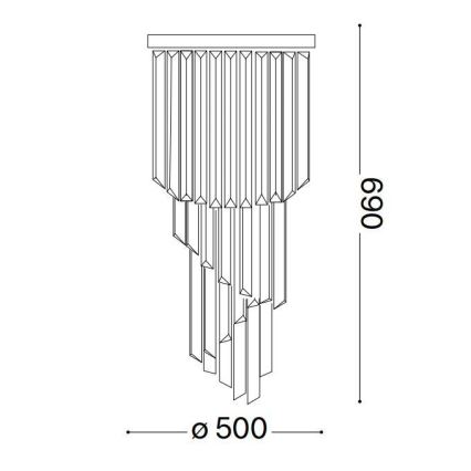 Ideal Lux - Krištáľový prisadený luster CARLTON 12xE14/40W/230V chróm