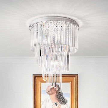 Ideal Lux - Krištáľový prisadený luster CARLTON 12xE14/40W/230V lesklý chróm