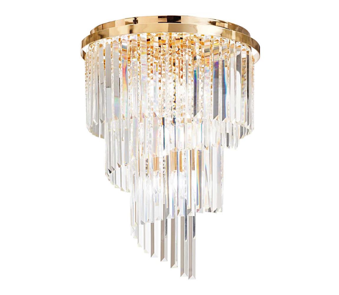 Ideal Lux Ideal Lux - Krištáľový prisadený luster CARLTON 12xE14/40W/230V pr. 50 cm zlatá