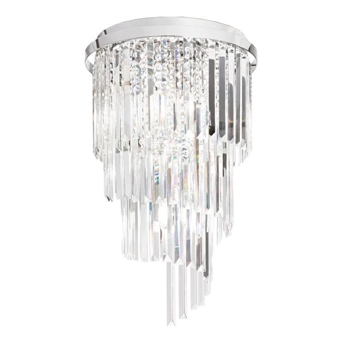 Ideal Lux - Krištáľový prisadený luster CARLTON 8xE14/40W/230V pr. 40 cm lesklý chróm
