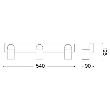 Ideal Lux - LED Bodové svietidlo RUDY 3xGU10/7W/230V CRI 90 čierna