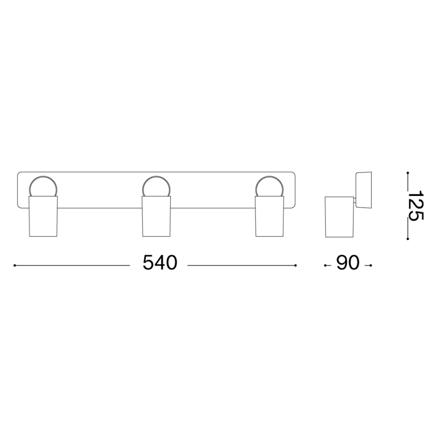 Ideal Lux - LED Bodové svietidlo RUDY 3xGU10/7W/230V CRI 90 čierna