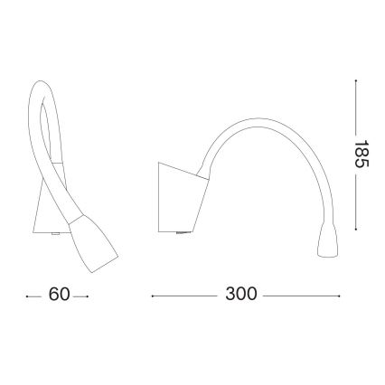 Ideal Lux - LED Flexibilná lampička GOOSE LED/3W/230V CRI 90 biela