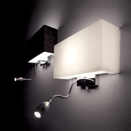 Ideal Lux - LED Flexibilná nástenná lampa HOTEL 1xE27/60W + LED/1,5W/230V