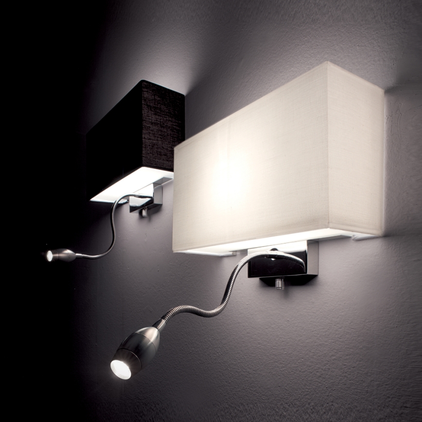 Ideal Lux - LED Flexibilná nástenná lampa HOTEL 1xE27/60W + LED/1,5W/230V