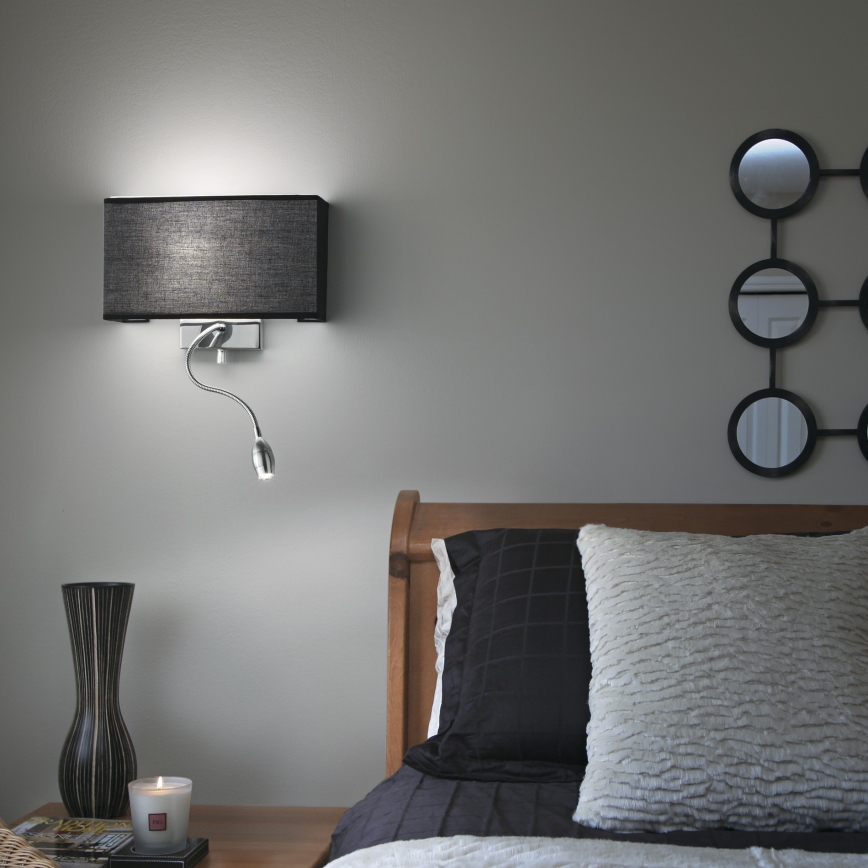 Ideal Lux - LED Flexibilná nástenná lampa HOTEL 1xE27/60W + LED/1,5W/230V