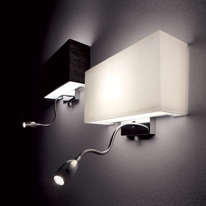 Ideal Lux - LED Flexibilná nástenná lampa HOTEL 1xE27/60W + LED/1,5W/230V